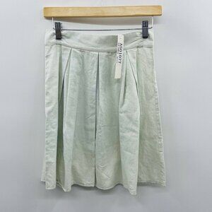 Lumiere Womens Size Small Pleated A Line Flare Skirt Light Green Zipper 1308